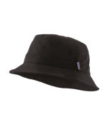Black Patagonia Wavefarer bucket hat with brand label on clean white background