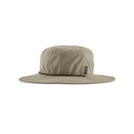Patagonia Brimmer Hat in sage green with wide brim and purple brand label