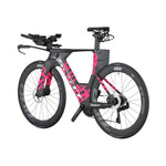 Scott Plasma RC triathlon bike with aerodynamic frame and pink geometric graphics