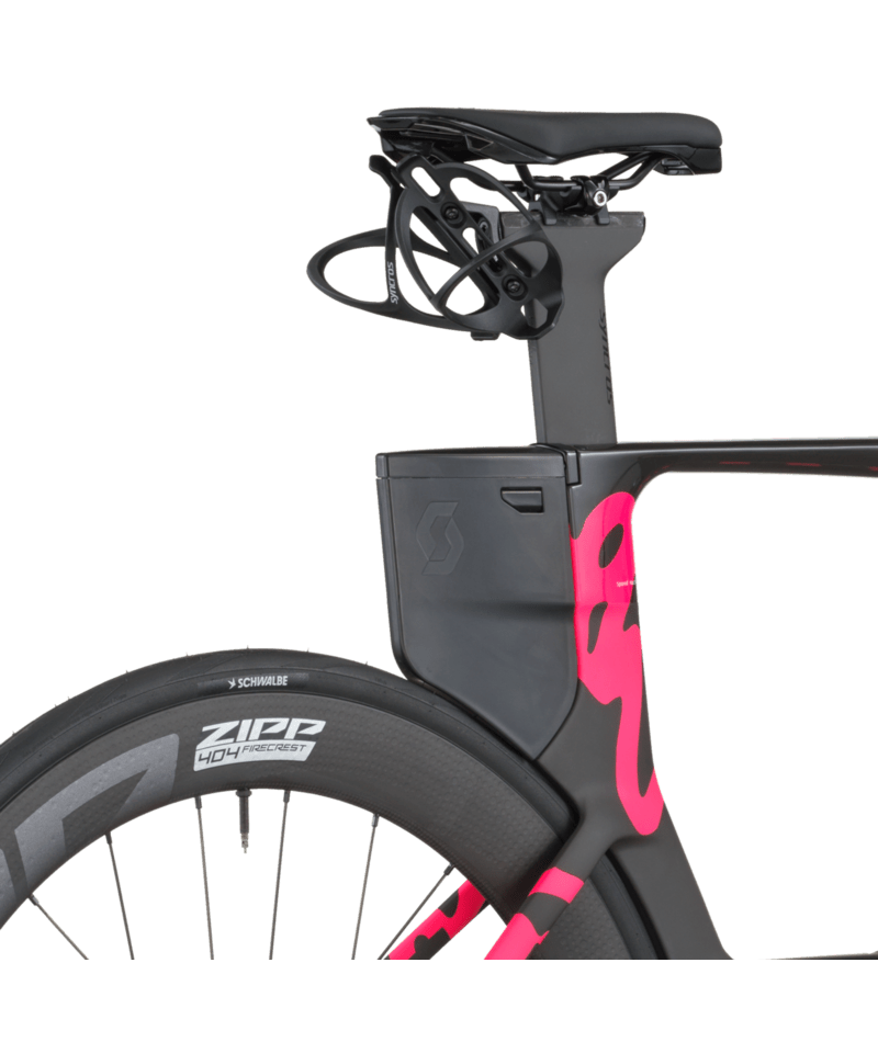 Scott Plasma RC Pro triathlon bike rear section showing seat post and wheel