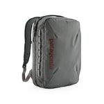 Patagonia Black Hole MLC backpack in Noble Grey with red logo text