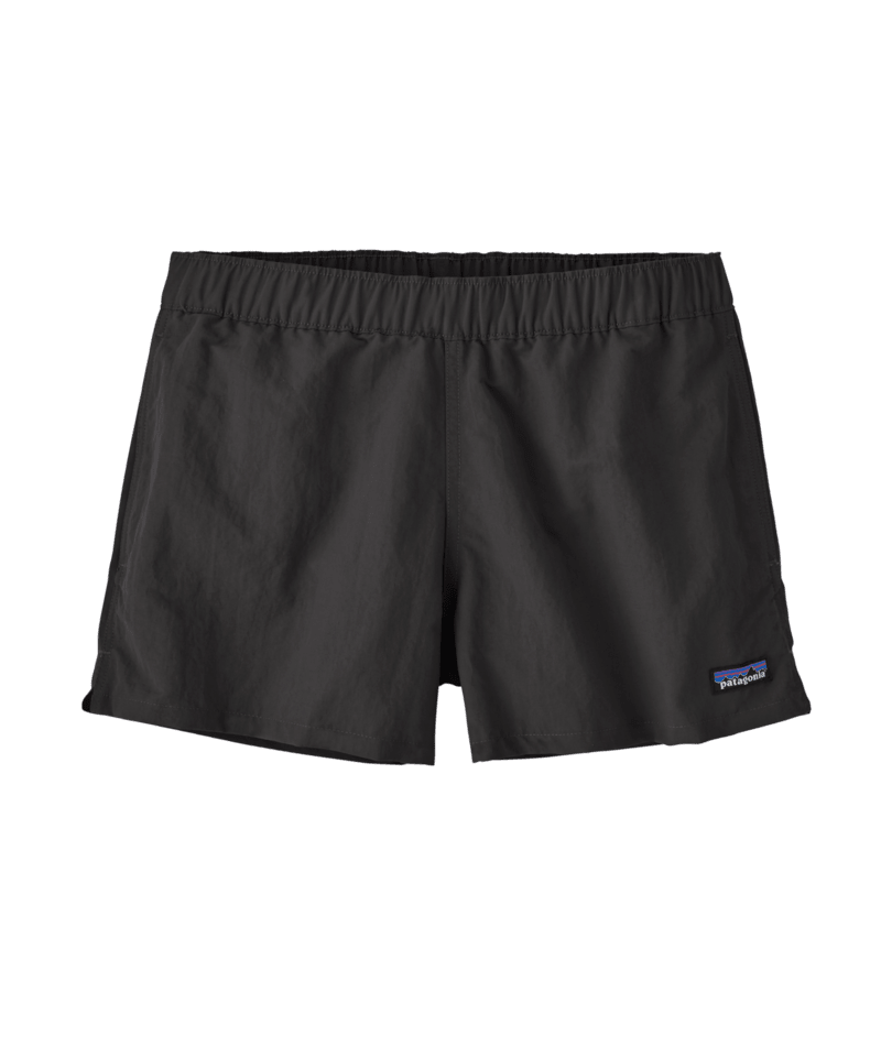 Patagonia Women's Barely Baggies Shorts in black with elastic waistband