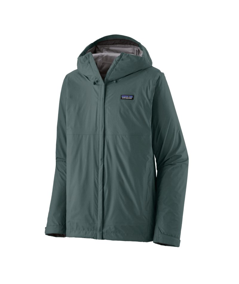 Patagonia Torrentshell 3L Rain Jacket in forest green with hood