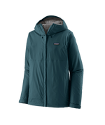 Patagonia Torrentshell 3L rain jacket in dark green with hood and zipper