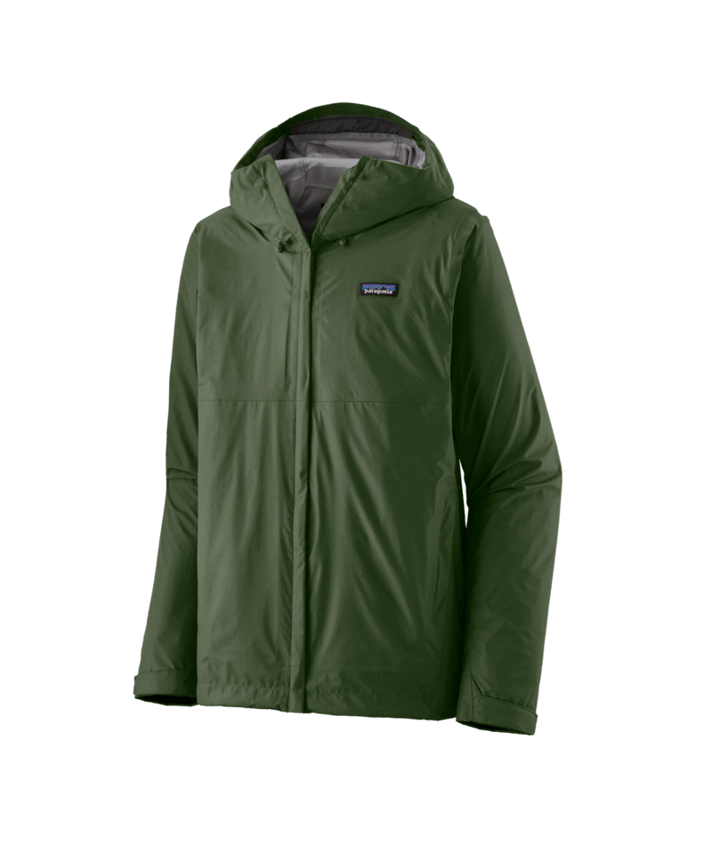 Patagonia Torrentshell 3L Rain Jacket in tent green with hood