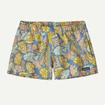 Patagonia Women's Barely Baggies Shorts in blue tropical floral print pattern