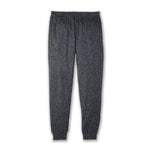 Brooks Luxe Jogger in heathered black with elastic waistband and cuffed ankles