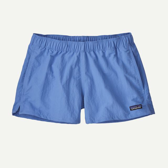 Patagonia Women's Barely Baggies Shorts in Tidepool Blue with elastic waistband