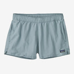 Patagonia Women's Barely Baggies Shorts in light blue-gray with elastic waistband