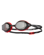 TYR Black Ops 140EV racing goggles with smoke lenses and black-red frame