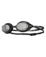 TYR Black Ops 140EV racing goggles with black frame and clear lenses