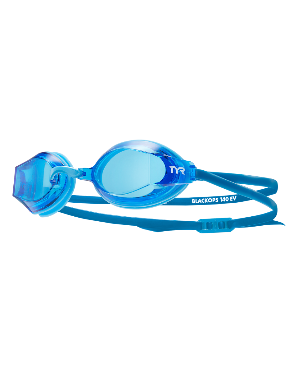 TYR BlackOps 140 EV racing goggles in blue with clear lenses