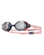 TYR Black Ops 140 EV racing goggles with clear lenses and patriotic frame design