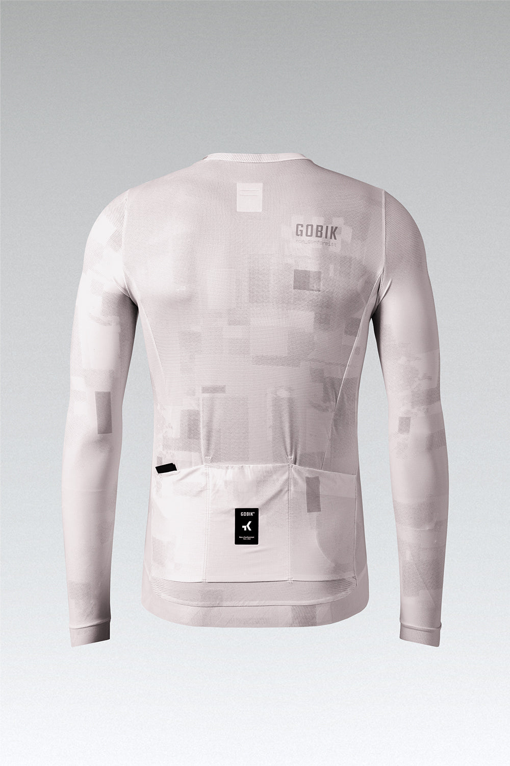 Gobik Vanquish long sleeve cycling jersey in whisper pink with rear pockets