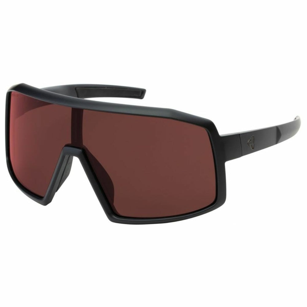 Ryders Pangor sport sunglasses with black frame and red rose tinted lens
