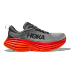 Hoka Bondi 8 men's running shoe in grey and orange colorway