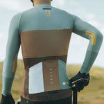 GOBIK CX Pro long sleeve cycling jersey in FARGO colorway on model outdoors
