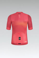 Gobik Carrera Paradise cycling jersey in coral pink with mesh sleeves and rear pockets
