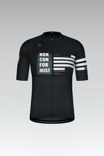 Gobik CX Pro 2.0 cycling jersey in black with NON CONFORMIST text and white stripe details