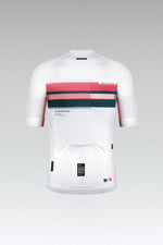 Gobik CX Pro 2.0 cycling jersey in Pink Streak colorway with pink and teal stripes