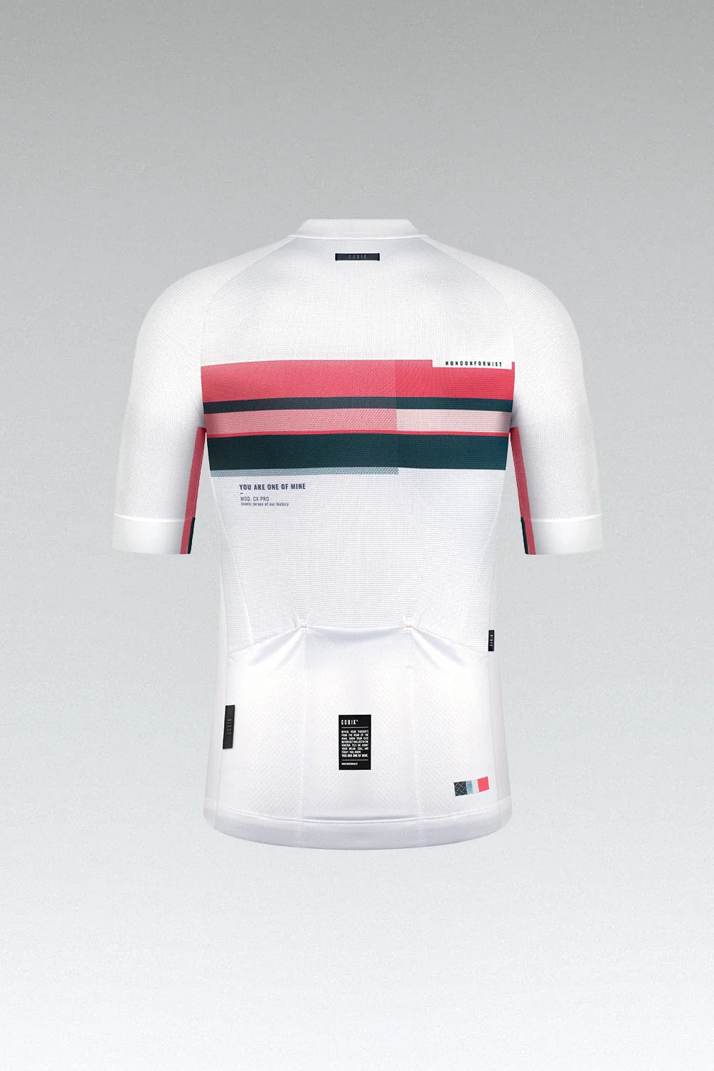 Gobik CX Pro 2.0 cycling jersey in Pink Streak colorway with pink and teal stripes