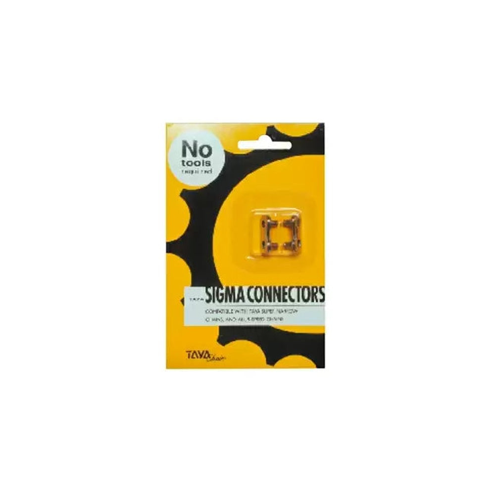 TAYA Chain Sigma Connectors 7 and 8 speed bicycle chain links in yellow packaging