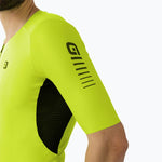 ALE cycling jersey in bright yellow with black side ventilation panels