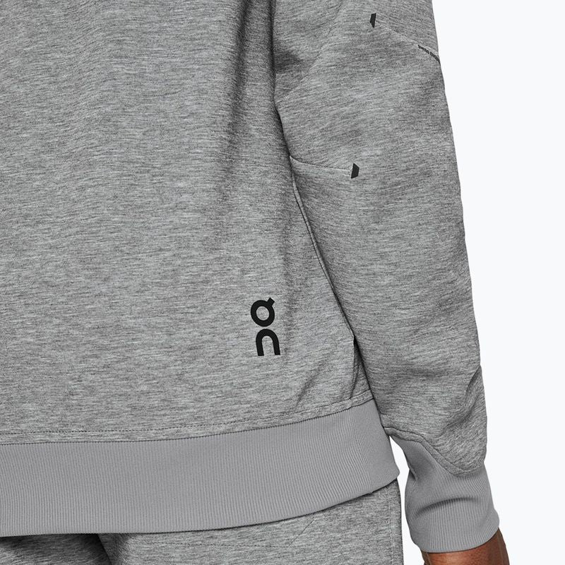 Grey heathered On zipped hoodie showing brand logo and clean studio photography