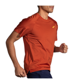 Brooks Atmosphere Short Sleeve 2.0 men's running shirt in Red Clay color
