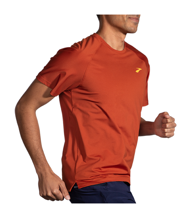 Brooks Atmosphere Short Sleeve 2.0 men's running shirt in Red Clay color