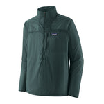 Patagonia Houdini Stash half-zip pullover jacket in dark green with Patagonia logo