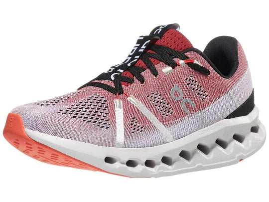 On Cloudsurfer running shoe in auburn-frost gradient colorway with distinctive cloud sole