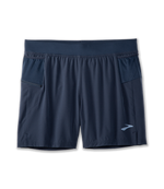 Brooks Sherpa 5 inch navy blue men's running shorts with elastic waistband