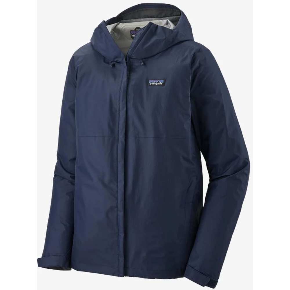Patagonia Torrentshell 3L Rain Jacket in navy blue with hood and full zip