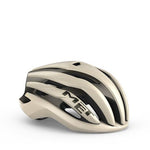 MET Trenta MIPS cycling helmet in cream beige with black ventilation channels