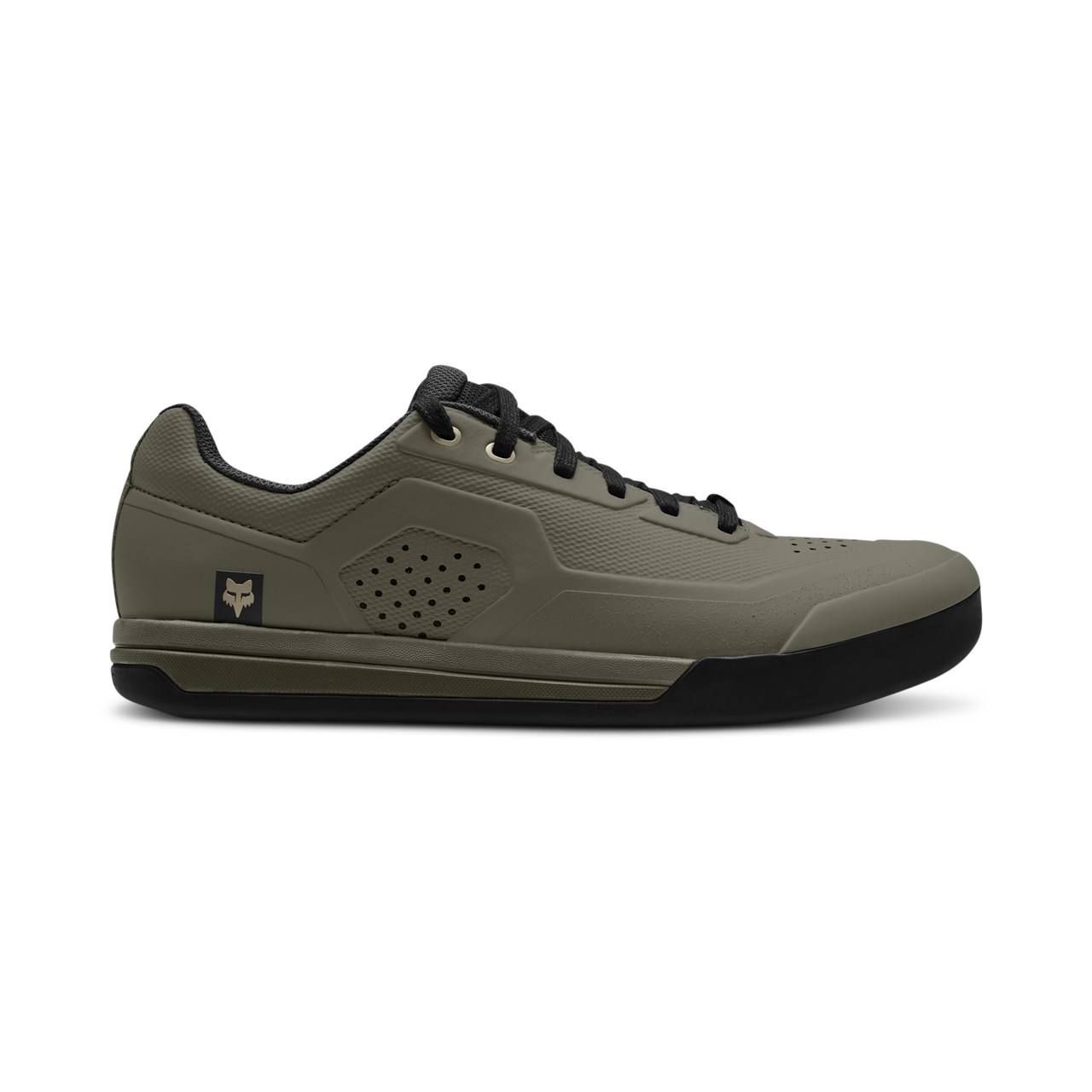 Fox Racing Union Flat MTB shoes in mocha olive green colorway with black accents