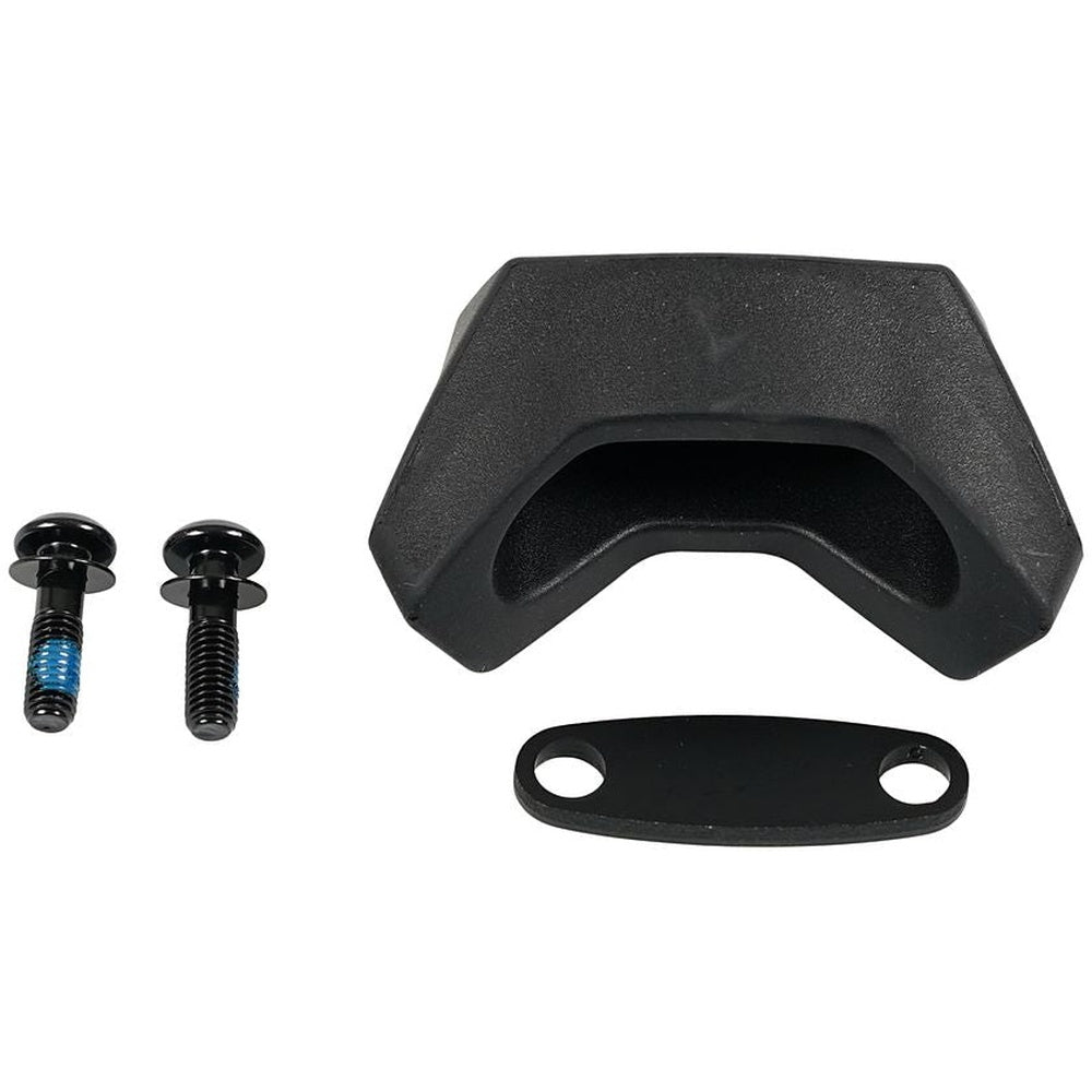 Specialized Levo Gen 2 downtube fork bump stop kit with two bolts and mounting plate, matte black
