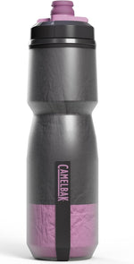 CamelBak Podium Chill water bottle in reflective ghost gray with purple details