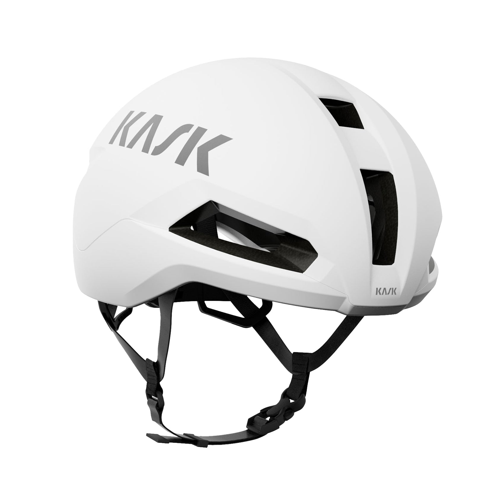 Kask Nirvana helmet in white matte finish with aerodynamic design and ventilation ports