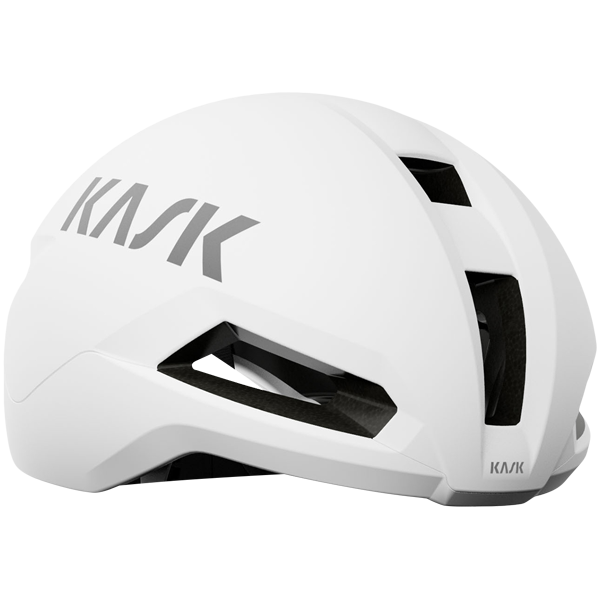 Kask Nirvana aerodynamic cycling helmet in white matte finish with black accents