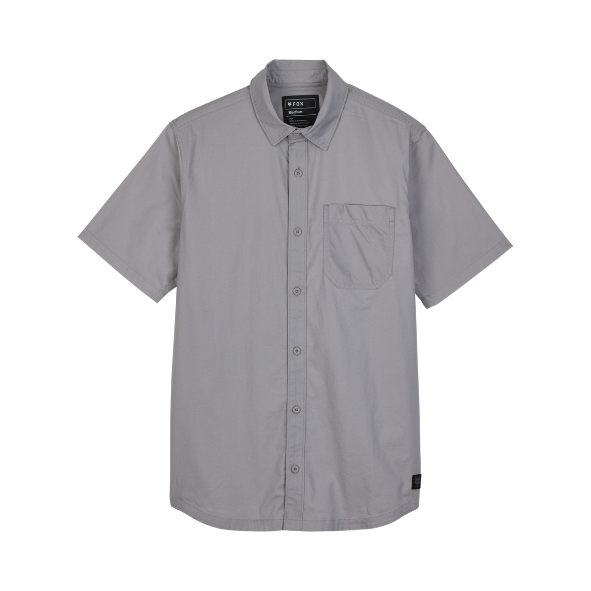 Fox Racing Roger SS Woven short-sleeve button-up shirt in solid steel gray