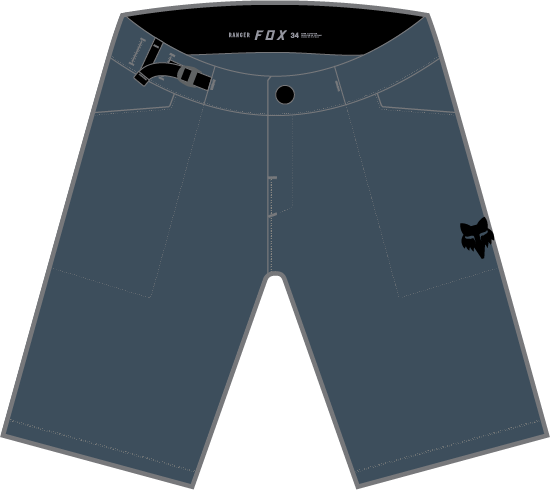 Fox Racing Men's Ranger Lite Shorts in Dark Indigo with adjustable waist belt
