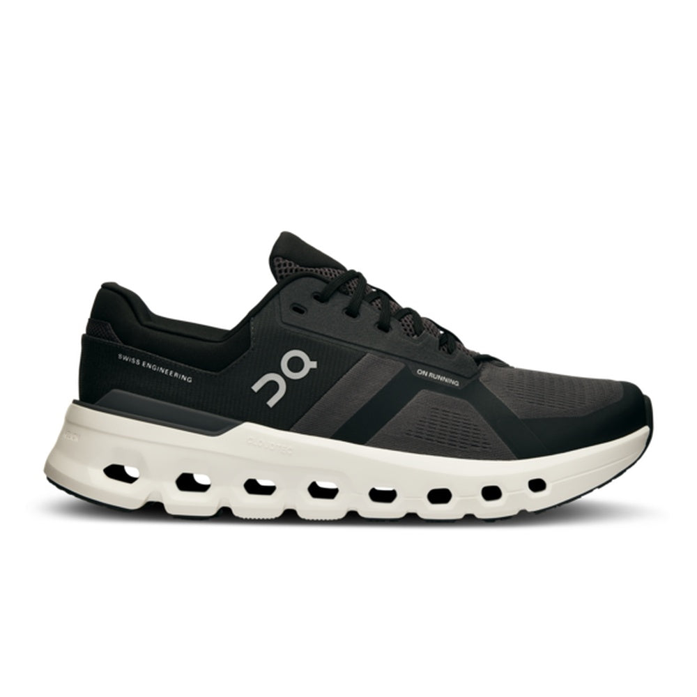 On Cloudrunner 2 men's running shoe in black with distinctive white CloudTec sole