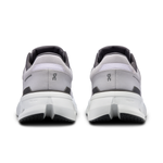 On Cloudrunner 2 men's running shoes in frost gray and white colorway, rear view