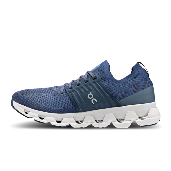 On Cloudswift 3 men's running shoe in denim blue with white sole