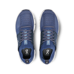 On Cloudswift 3 running shoes in denim blue with navy accents, top view