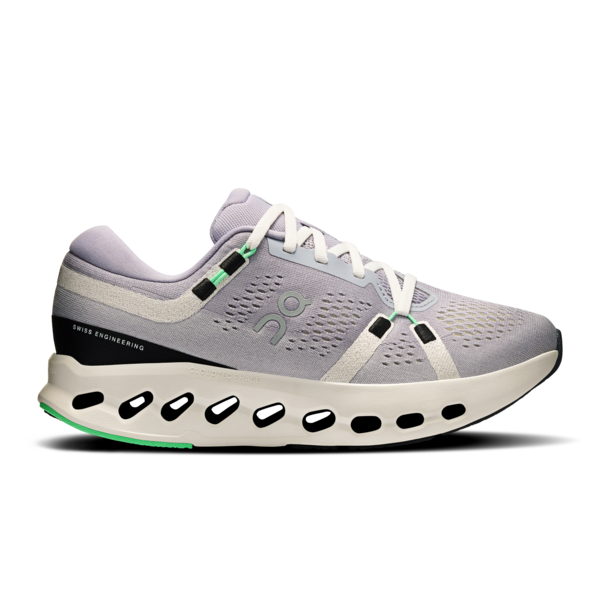 On Cloudsurfer 2 women's running shoe in lilac and ivory colorway
