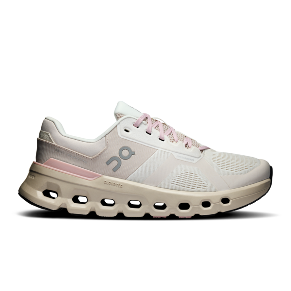 On Cloudrunner 2 women's running shoe in silver and mauve colorway