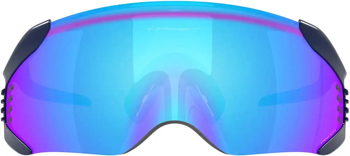 Oakley Kato cycling sunglasses with matte navy frame and blue-purple mirrored lens