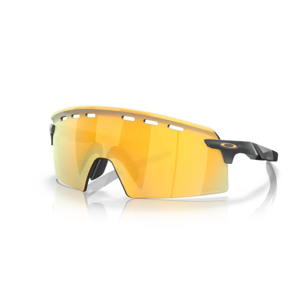Oakley Encoder Strike sunglasses with matte carbon frame and gold prizm lenses